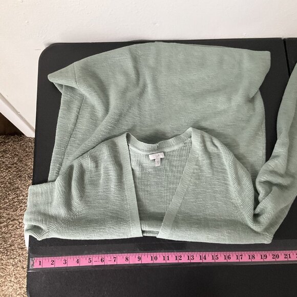 J. Jill‎ Cardigan Women Sz XS Mint Linen Blend Open Lightweight Beach Coastal - Picture 6 of 9